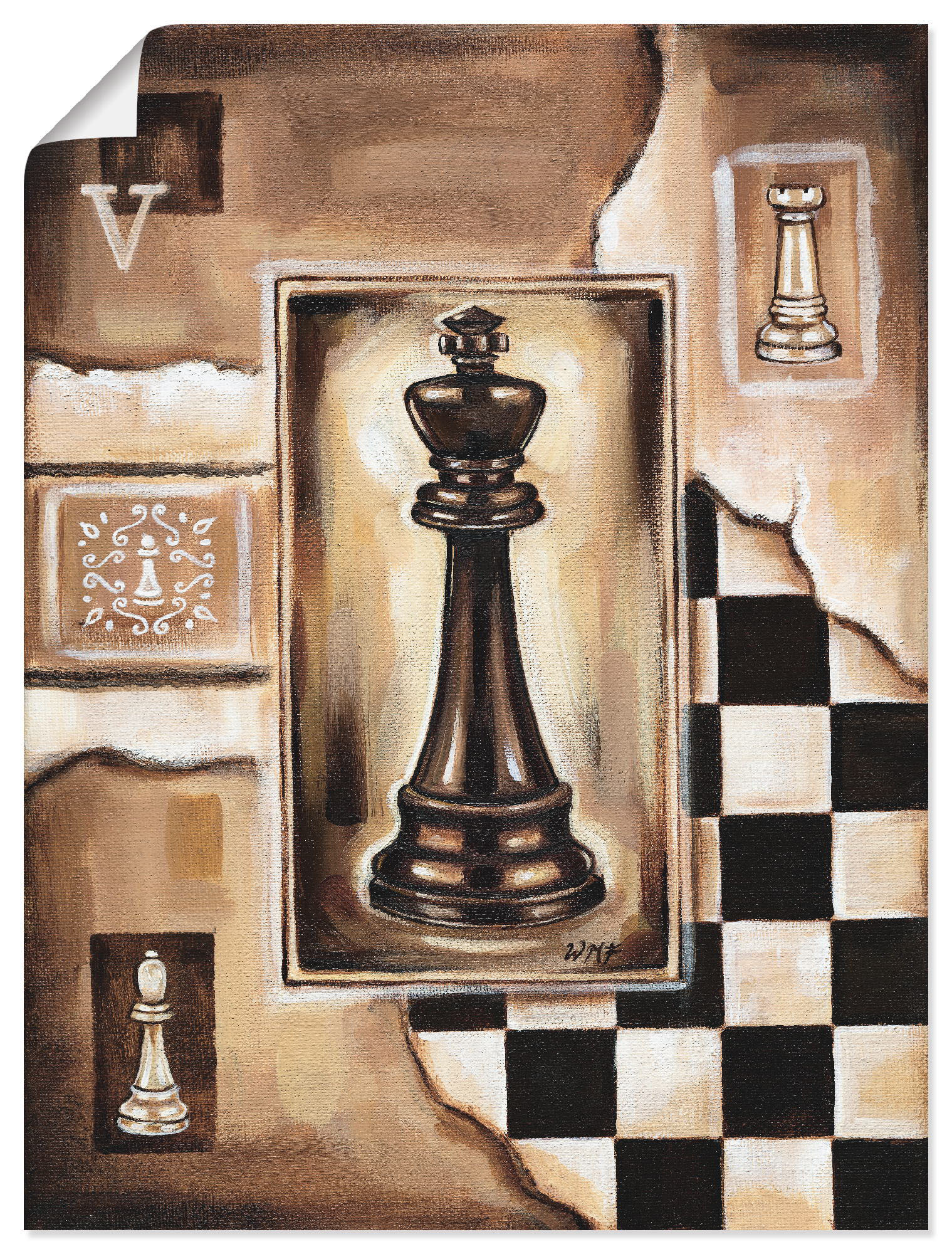 Artland Wandbild »Schach König«, Schach, (1 St.), als Poster, Wandaufkleber günstig online kaufen