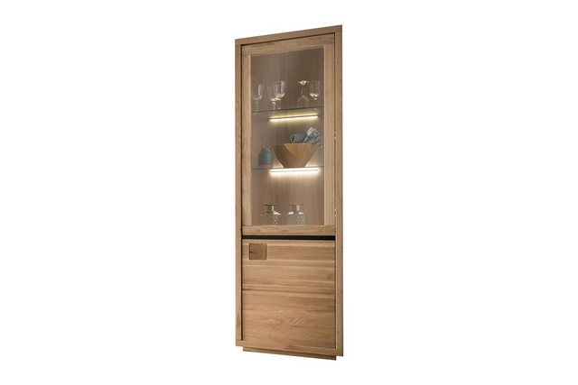 Main-Möbel GmbH Vitrine Vitrine Schrank 65x205cm Wildeiche geölt Bergamo günstig online kaufen