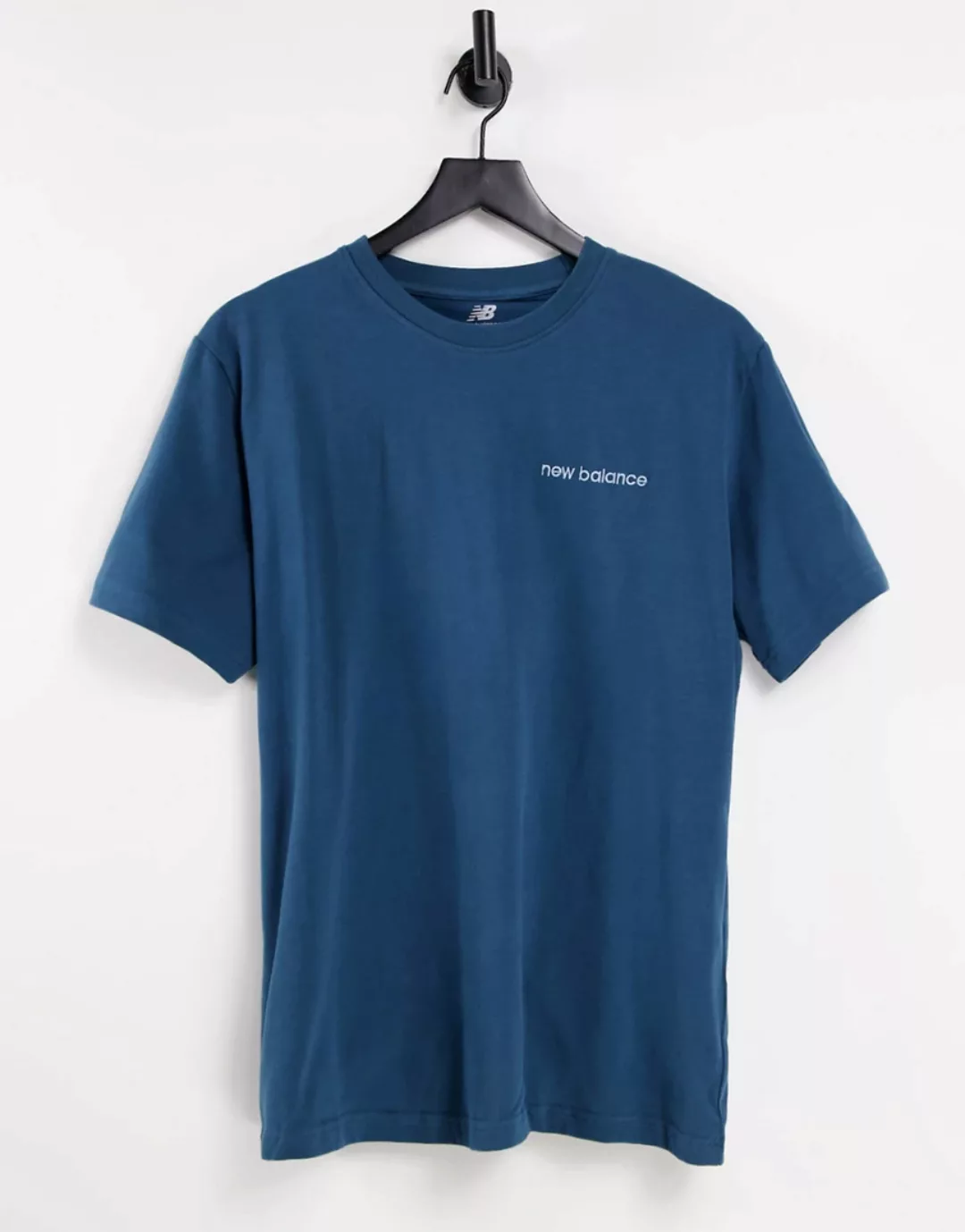 New Balance – Marineblaues T-Shirt mit linearem Logo, exklusiv bei ASOS günstig online kaufen