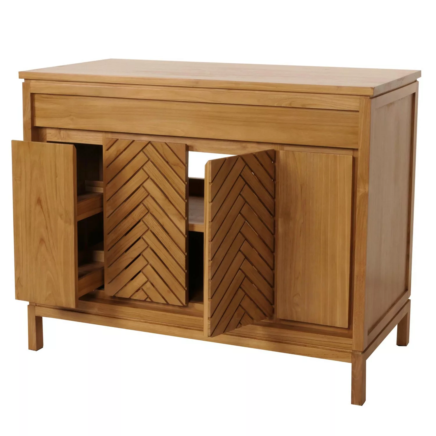 MCW Teak-Waschbeckenunterschrank M74 86x106x56cm günstig online kaufen