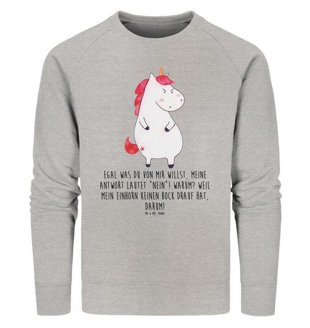 Mr. & Mrs. Panda Longpullover Größe M Einhorn Wut - Heather Grey - Geschenk günstig online kaufen