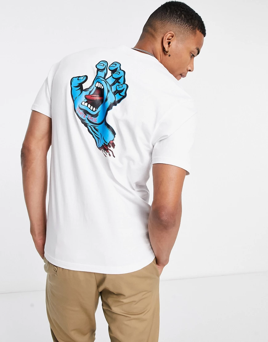 Santa Cruz – Screaming Hand Chest – T-Shirt in Weiß günstig online kaufen