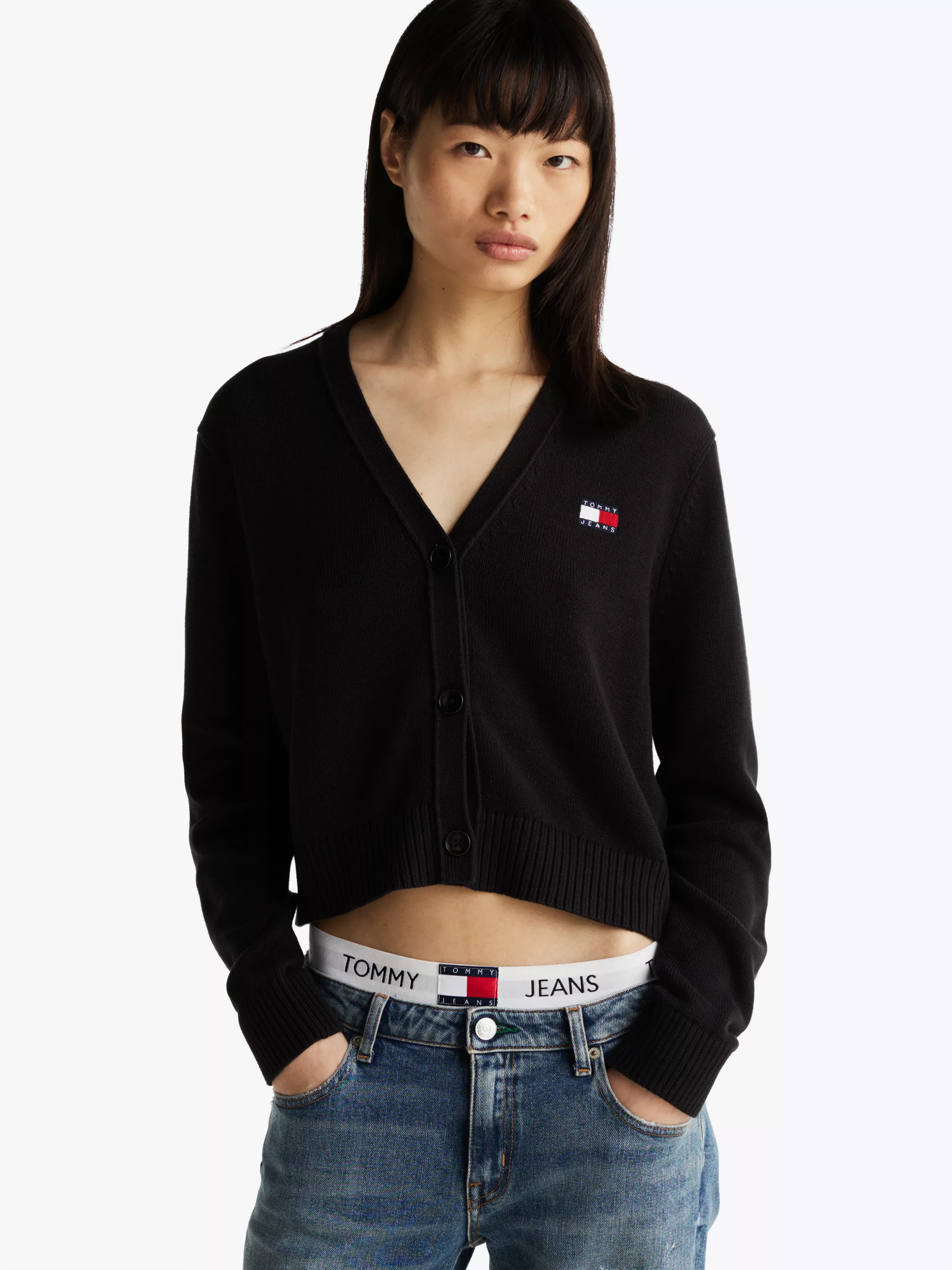 Tommy Jeans Curve Strickjacke "TJW ESSENTIAL BADGE CARDIGAN EXT", in Großen günstig online kaufen