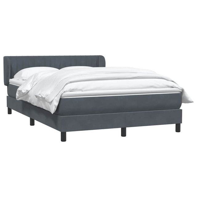 vidaXL Bett Boxspringbett mit Matratze Dunkelgrau 160x220 cm Samt günstig online kaufen