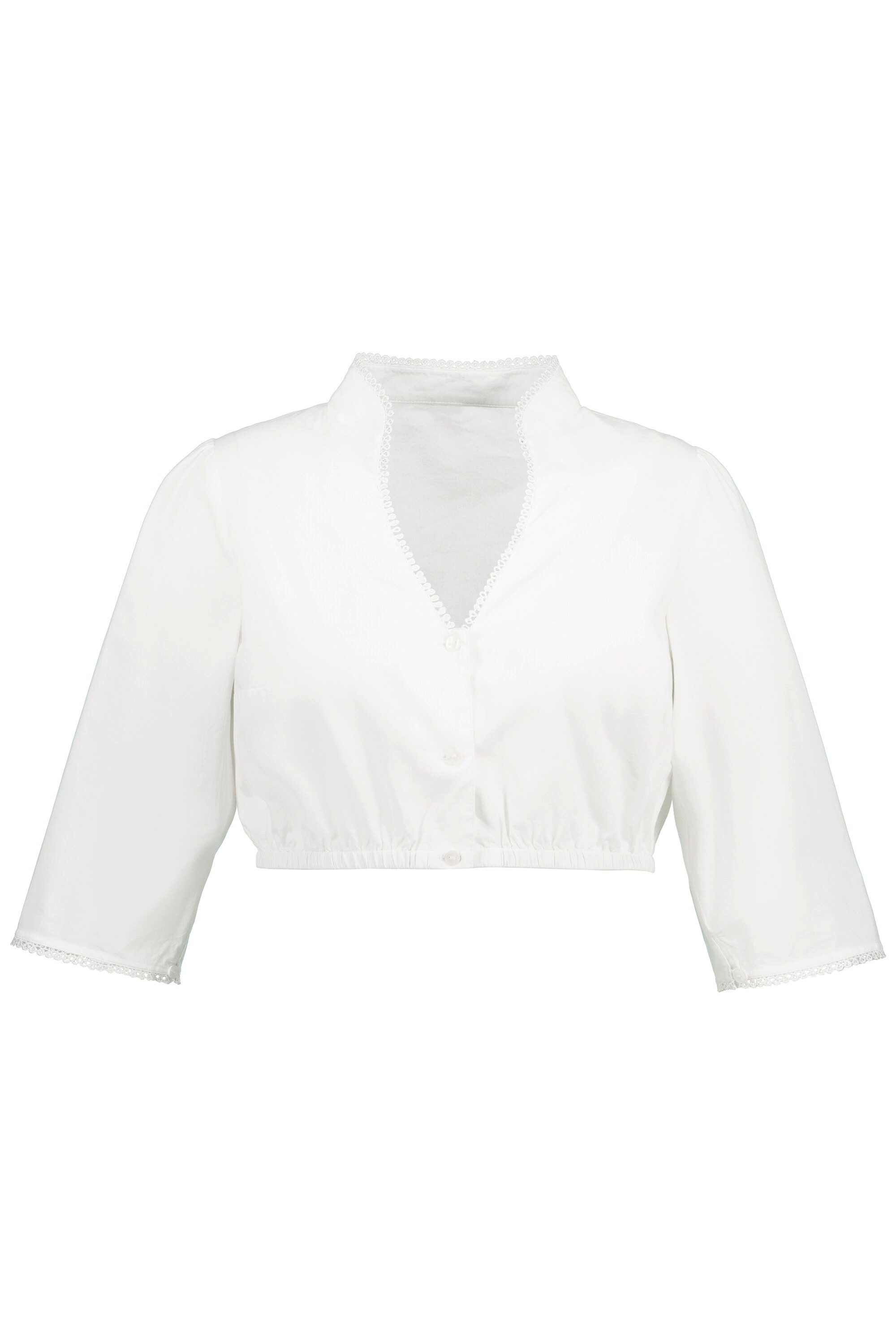 Ulla Popken Longbluse Dirndlbluse Stehkragen Spitze günstig online kaufen