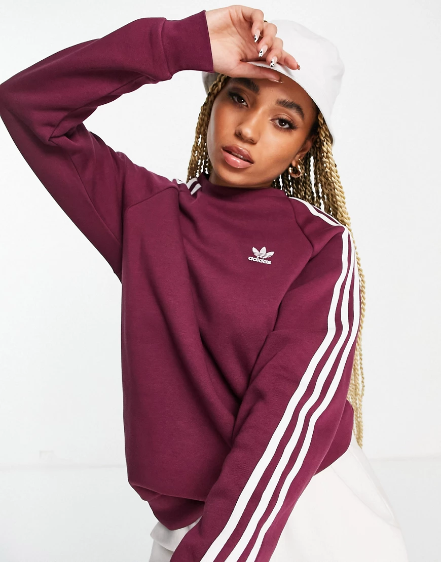 adidas Originals – adicolor – Langärmliges Boyfriend-Shirt mit drei Streife günstig online kaufen