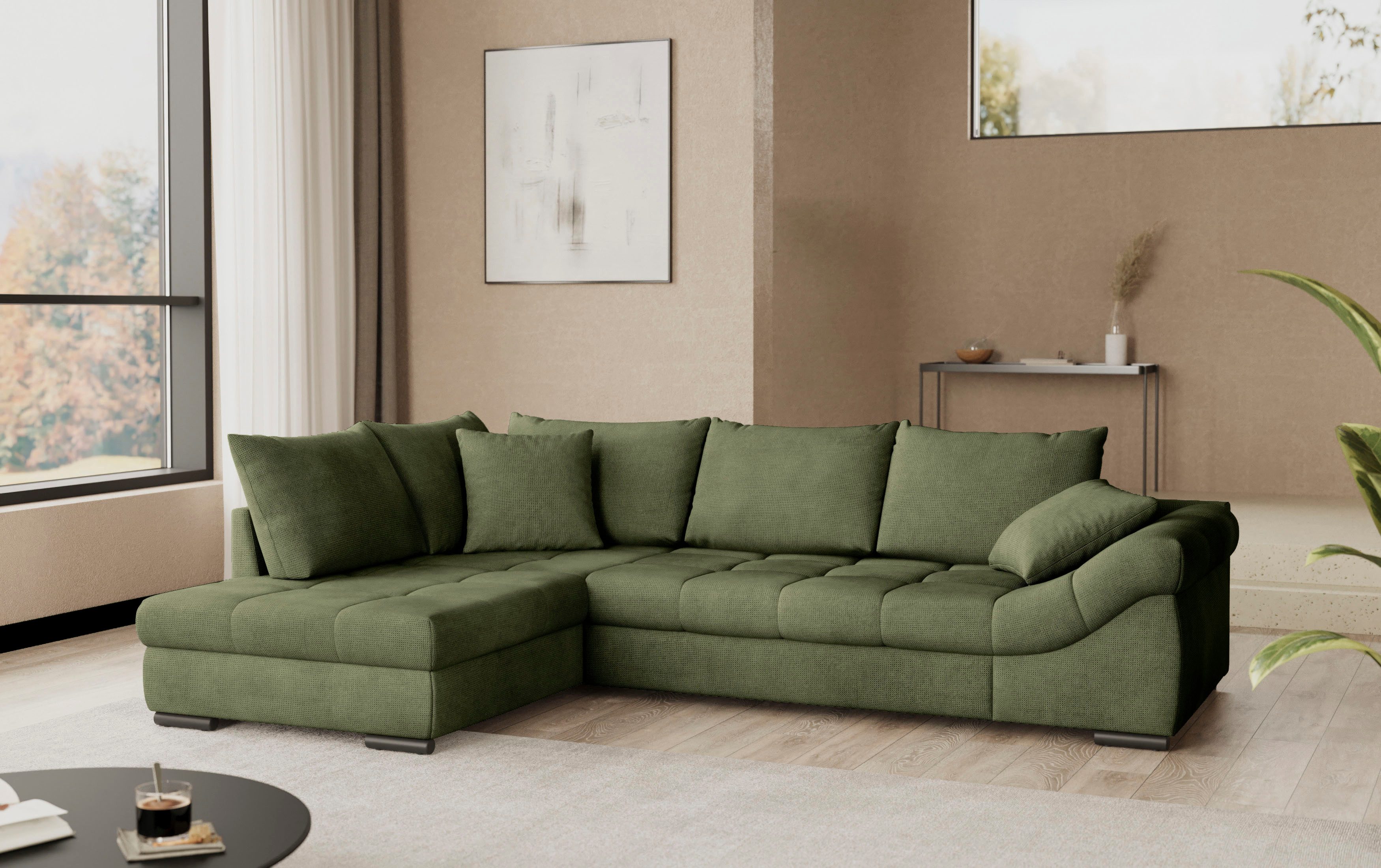 Mr. Couch Ecksofa "Allegro, L-Form", mit Hochschläfer-Bettauszug, wahlweise günstig online kaufen