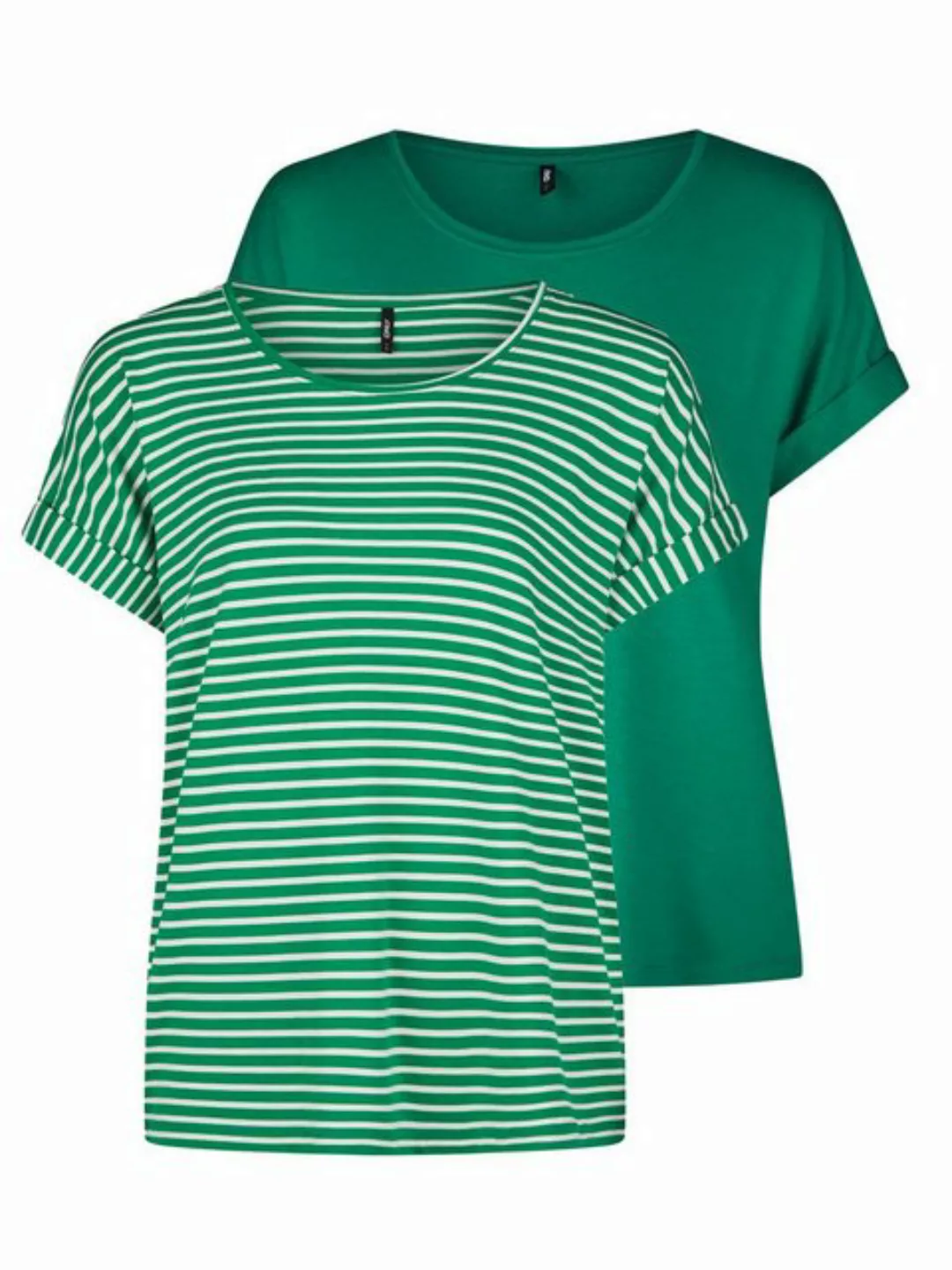 Only Tshirt Damen Bluse Top ONLMOSTER 2er Pack Regular Fit günstig online kaufen