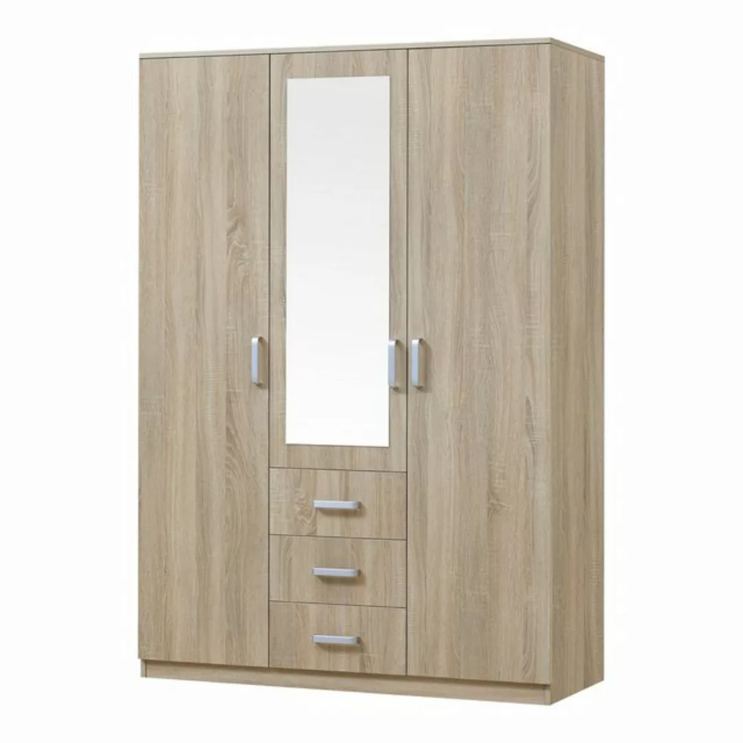 en.casa Kleiderschrank »Bodolz« 176x120x52 cm Sonoma-Eichenoptik günstig online kaufen