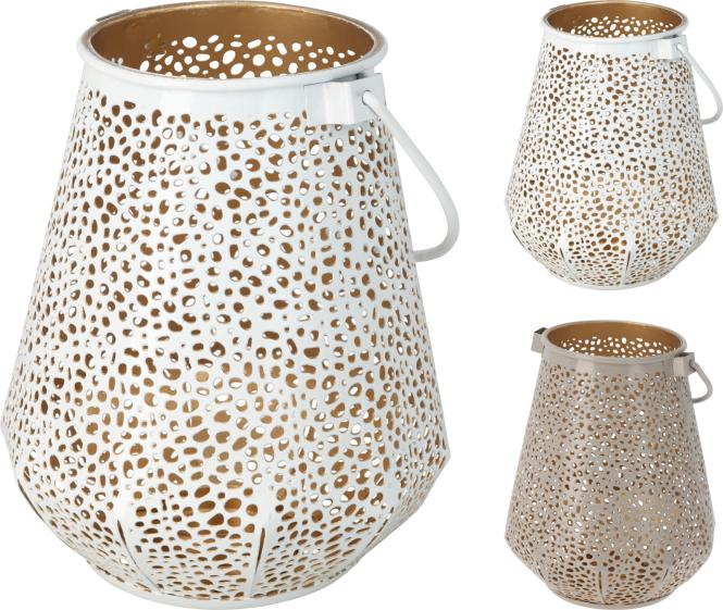 TEELICHTHALTER mit Griff 1 Stück ca. 15 cm 2 Sorten unsortiert Weiß / Beige günstig online kaufen