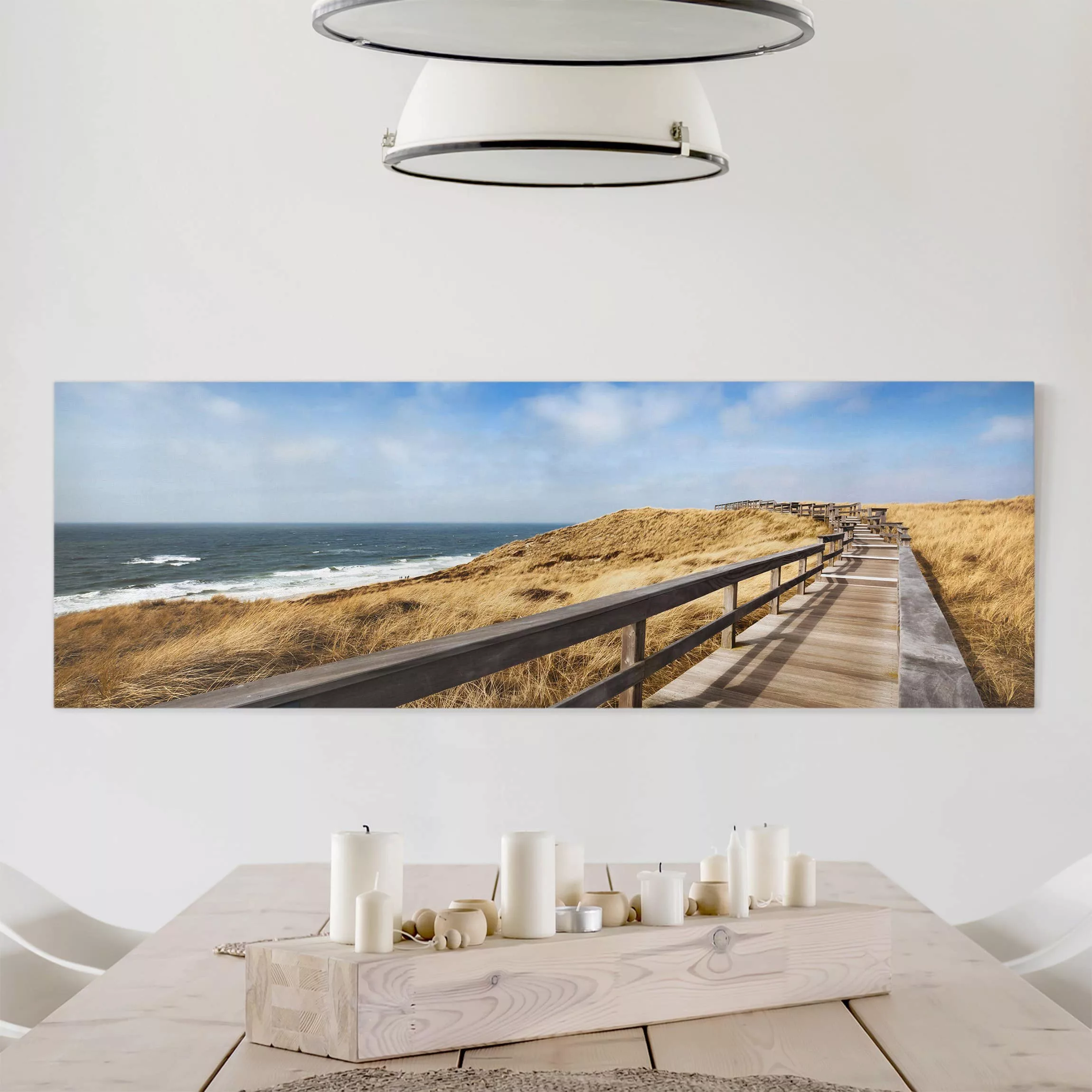 Leinwandbild Strand - Panorama Nordseespaziergang günstig online kaufen
