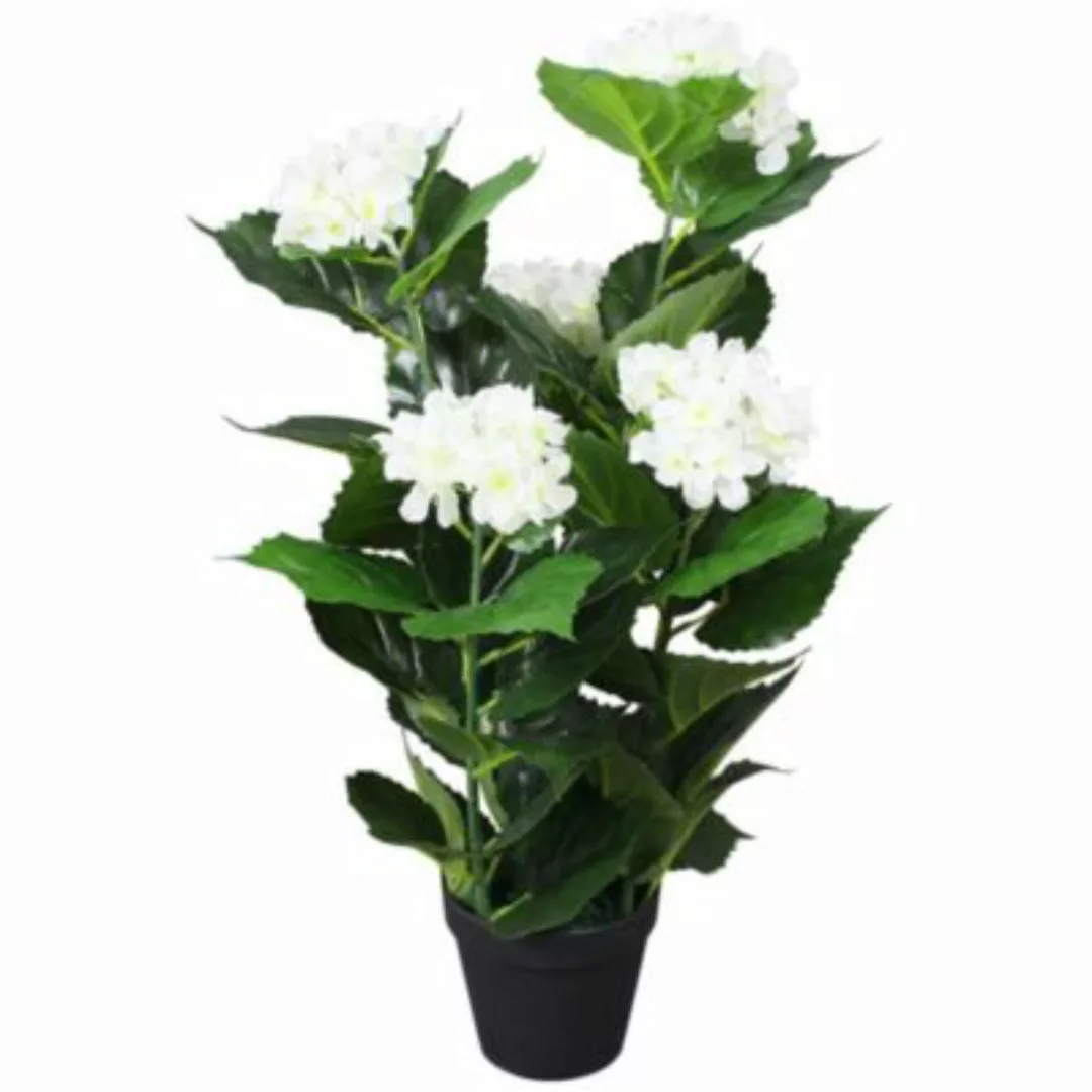 vidaXL Künstliche Hortensie mit Topf 60 cm Weiß Dekorationspflanze weiß günstig online kaufen