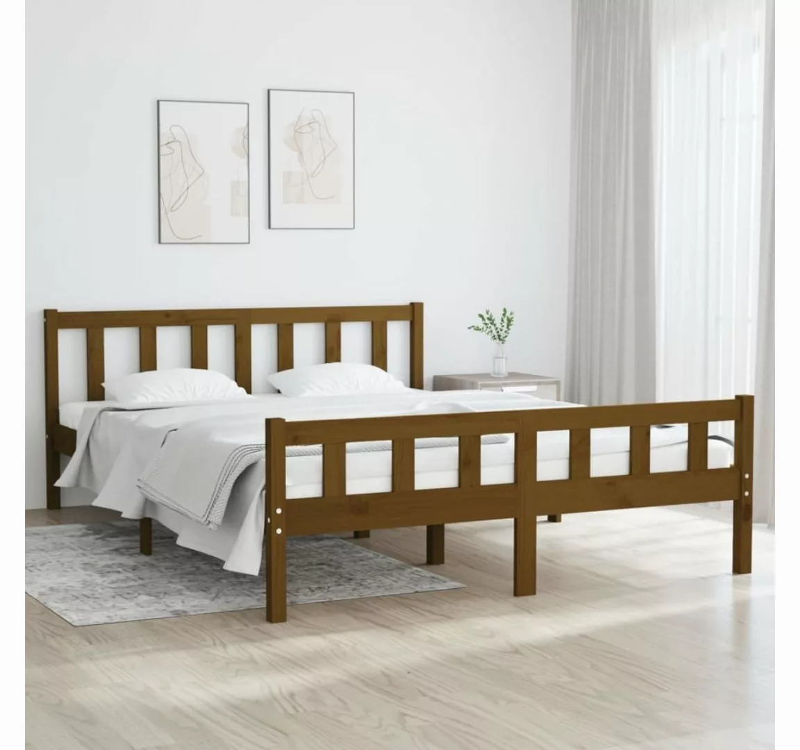 furnicato Bett Massivholzbett Honigbraun 140x200 cm günstig online kaufen