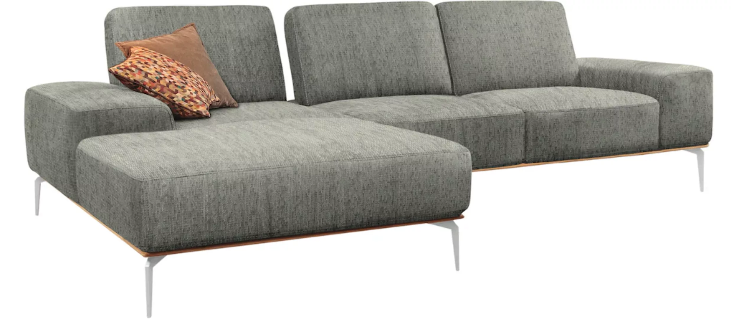 W.SCHILLIG Ecksofa run, mit elegantem Holzsockel, Füße in Chrom glänzend, B günstig online kaufen