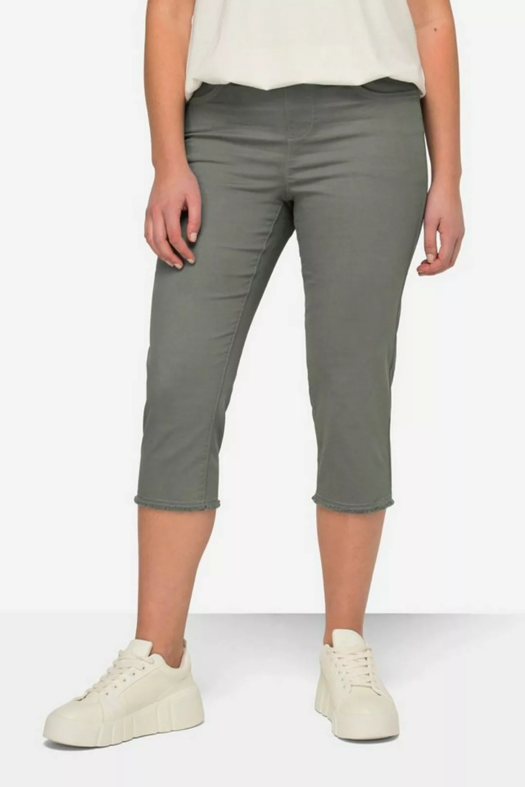 Laurasøn Funktionshose Caprihose Jeggings Fransensaum Elastikbund günstig online kaufen