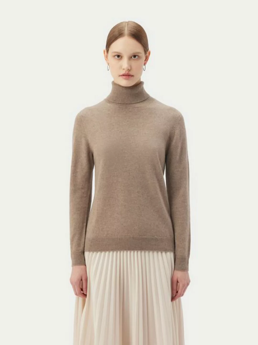 GOBI Cashmere Rollkragenpullover Naturfarbe Basic Rollkragenpullover aus Ka günstig online kaufen