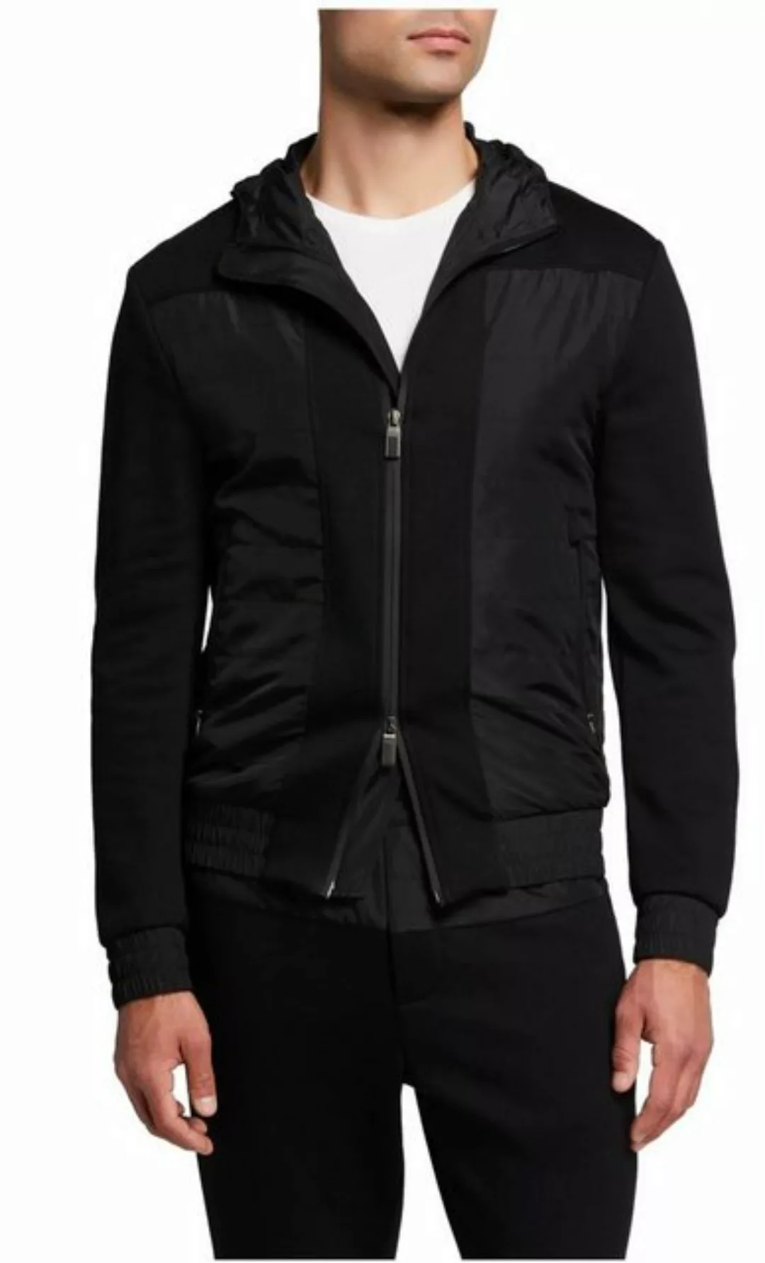 Brioni Winterjacke CANALI Black Edition Tonal Hooded Hi-tech Jacket Jersey günstig online kaufen