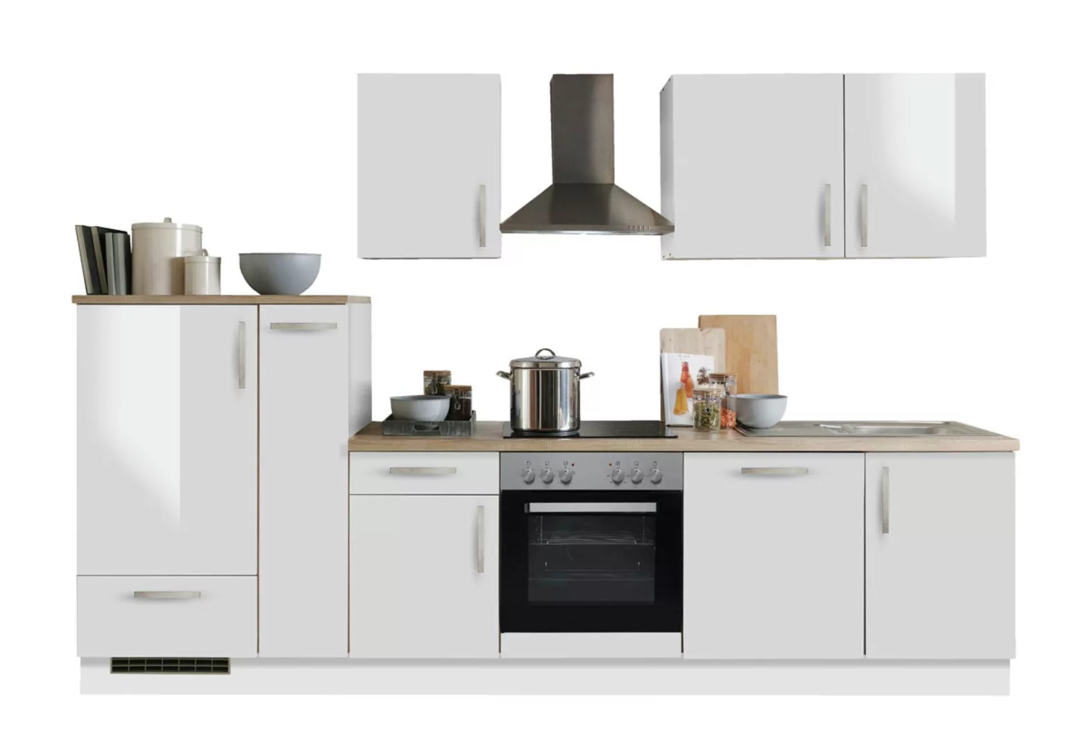 Menke Küchenzeile White Premium 310 cm Schiefergrau-Weiß günstig online kaufen
