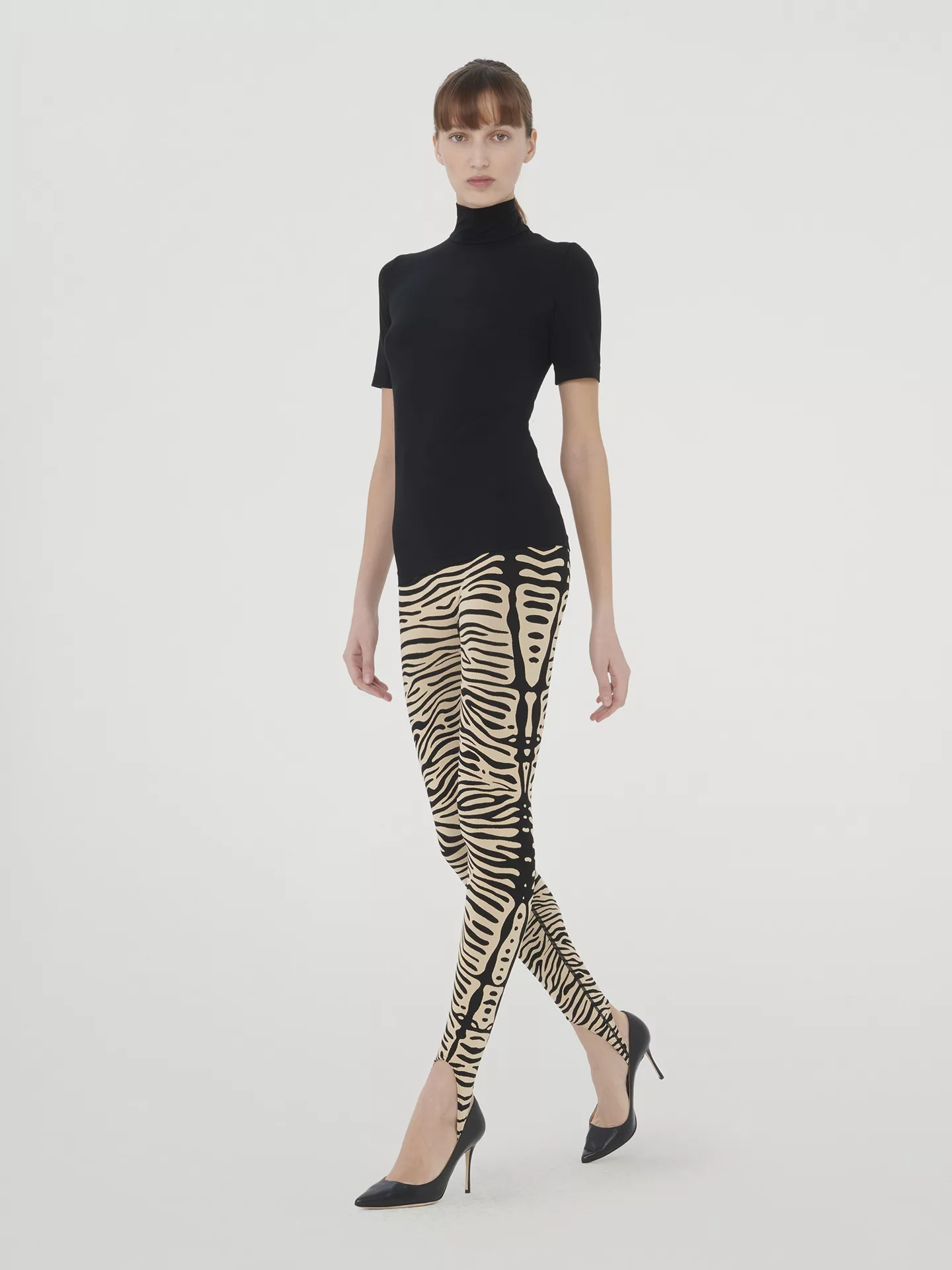 Wolford - Aurora Zebra Leggings, Frau, stormy sand/black, Größe: S günstig online kaufen