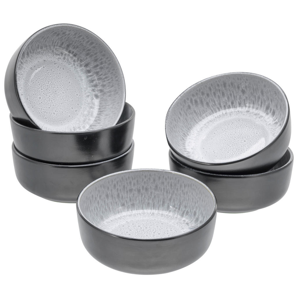 CreaTable Schalen-Set Nordic Fjord Frost grau Steinzeug D: ca. 15,5 cm günstig online kaufen