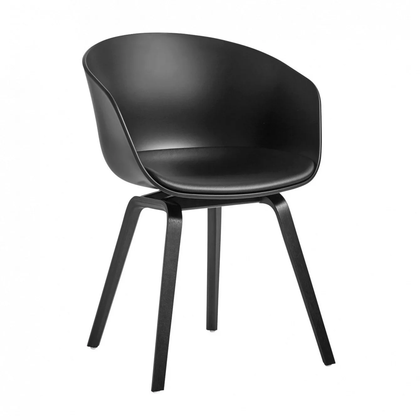 HAY - About a Chair AAC 22 Armlehnstuhl mit Sitzkissen - schwarz/Leder Blac günstig online kaufen
