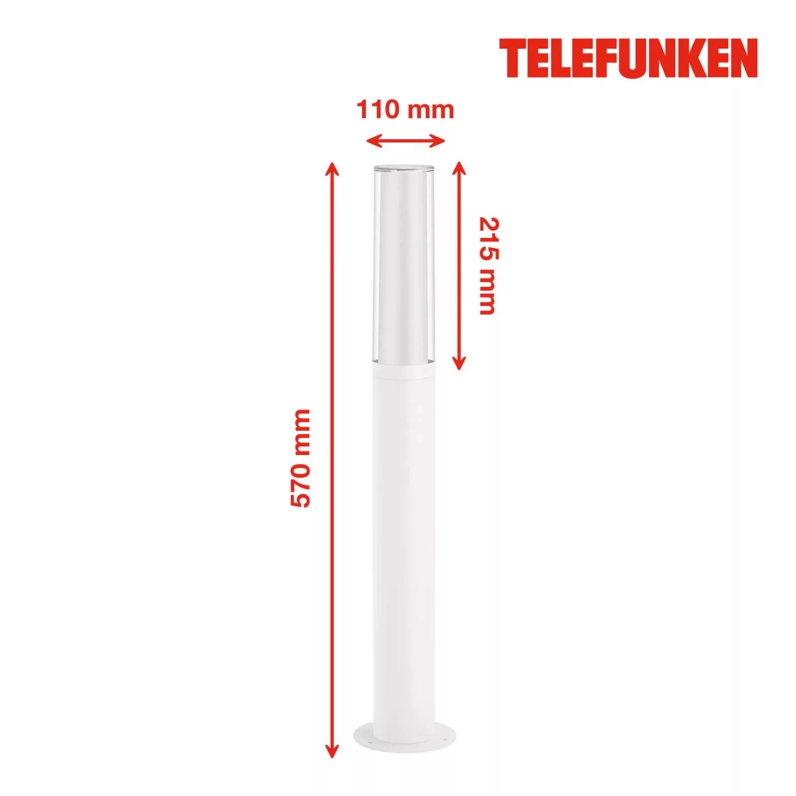 Telefunken Bristol LED-Wegeleuchte, 57 cm, weiß günstig online kaufen