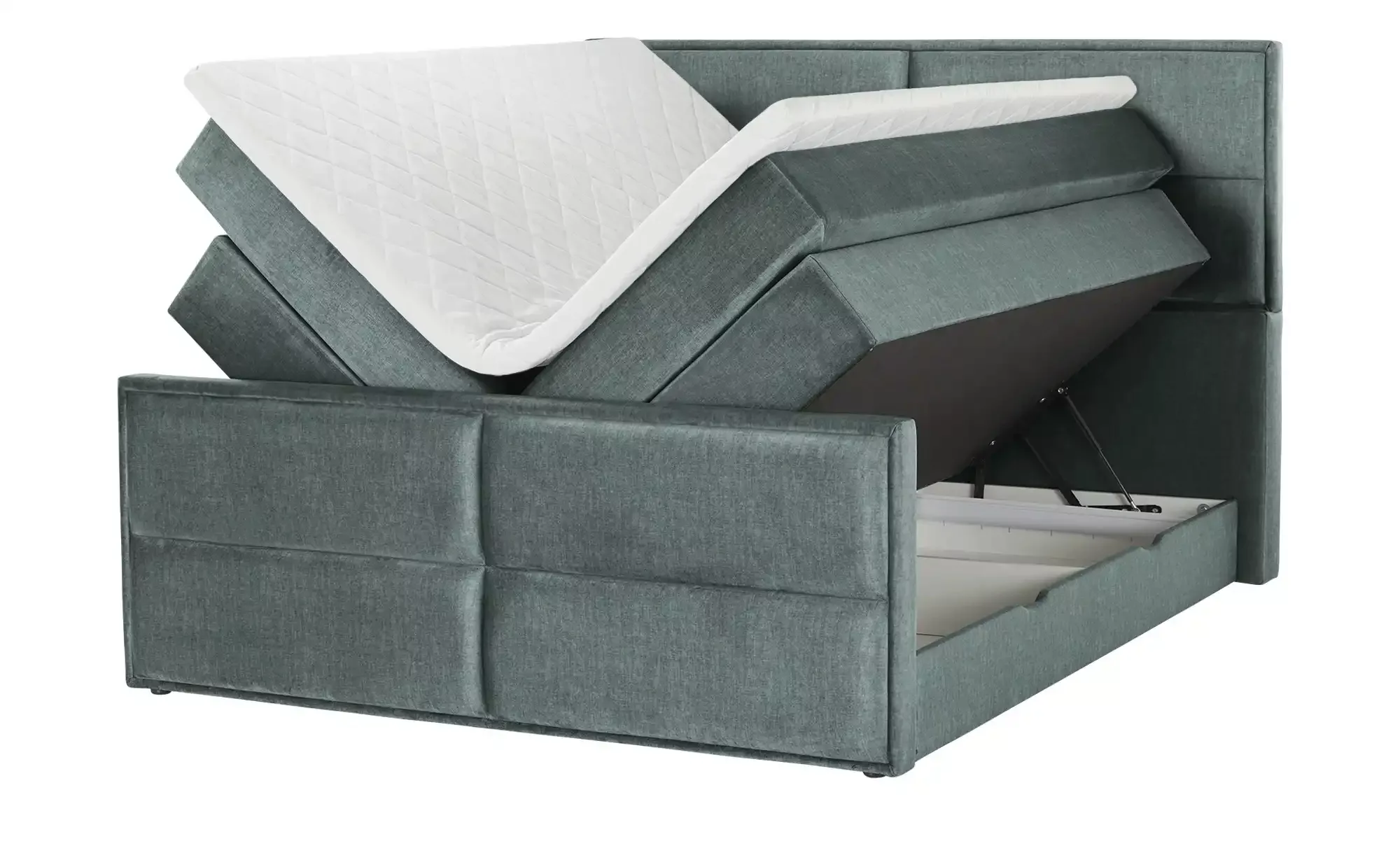 uno Boxspringbett mit Stauraum  Croco ¦ türkis/petrol ¦ Maße (cm): B: 197 H günstig online kaufen