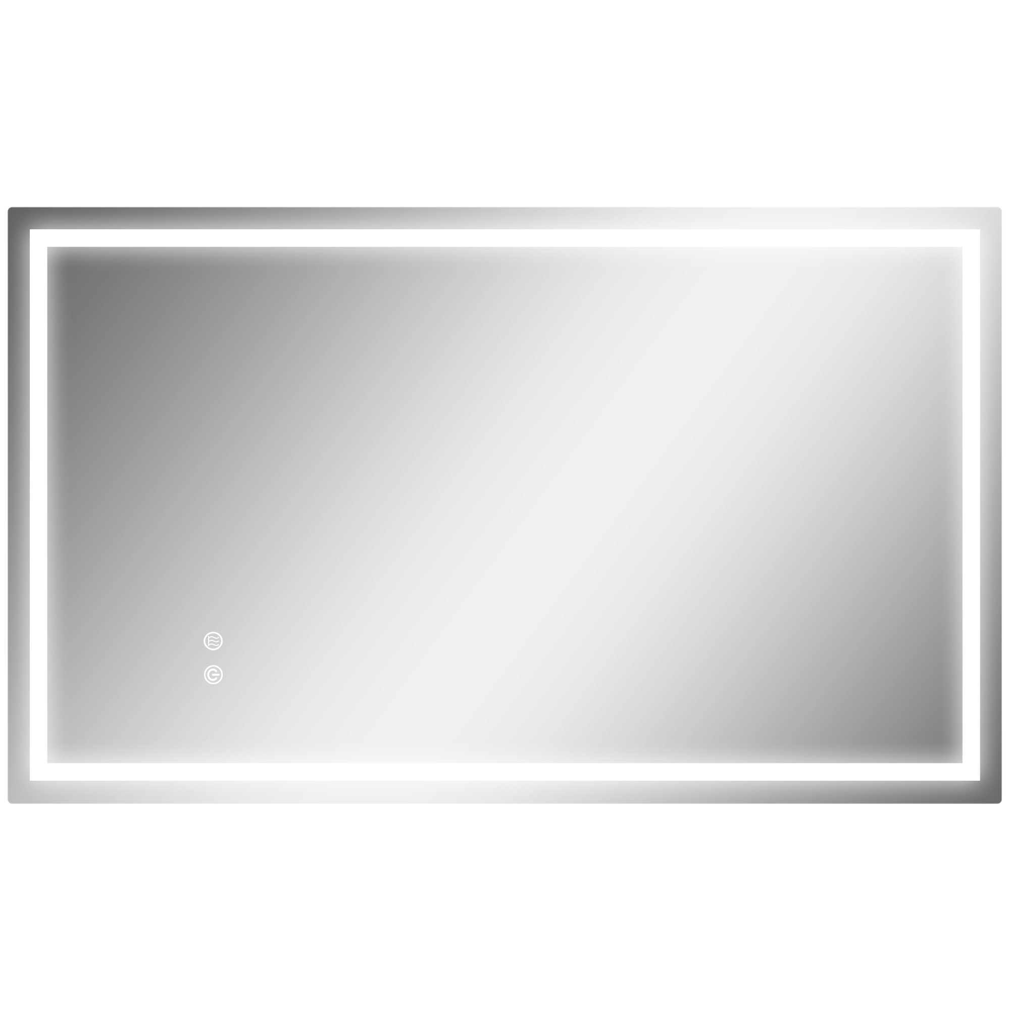 HOMCOM Badspiegel mit Beleuchtung 100x60 cm LED Spiegel mit Vor- und Hinter günstig online kaufen