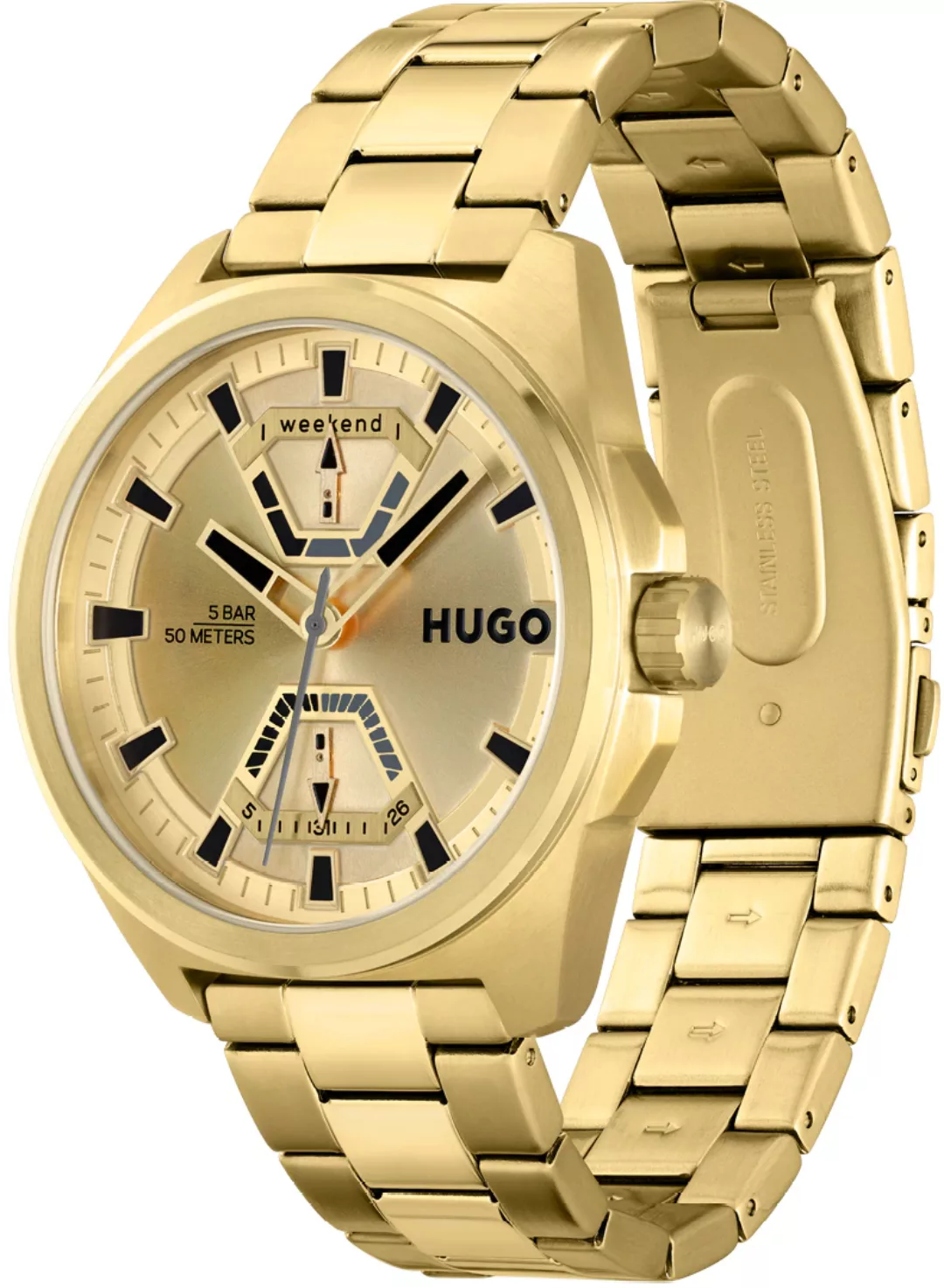 HUGO Multifunktionsuhr »#EXPOSE, 1530243«, Quarzuhr, Armbanduhr, Herrenuhr, günstig online kaufen