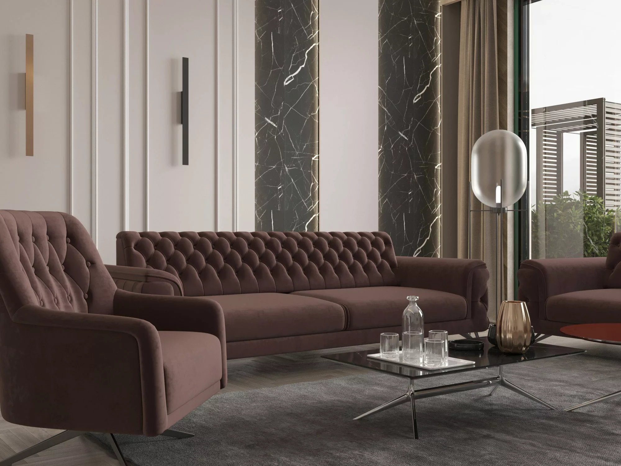 Möbeldreams Sofa Alina Living Kombi-Set Chesterfield günstig online kaufen