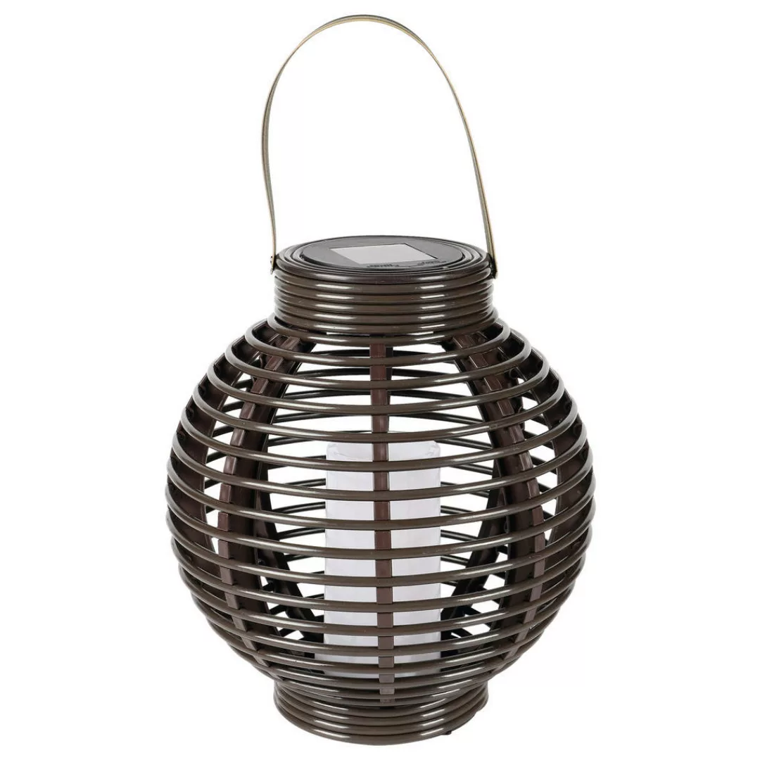 Solarlaterne braun Kunststoff Rattan D: ca. 22 cm günstig online kaufen