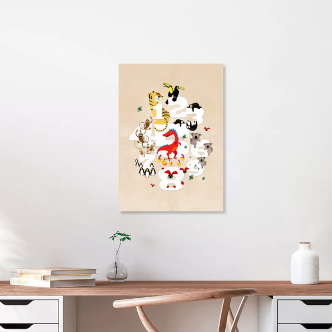 Poster / Leinwandbild - Eins, Zwei, Drei Tiere – Illustration Für Kinder günstig online kaufen
