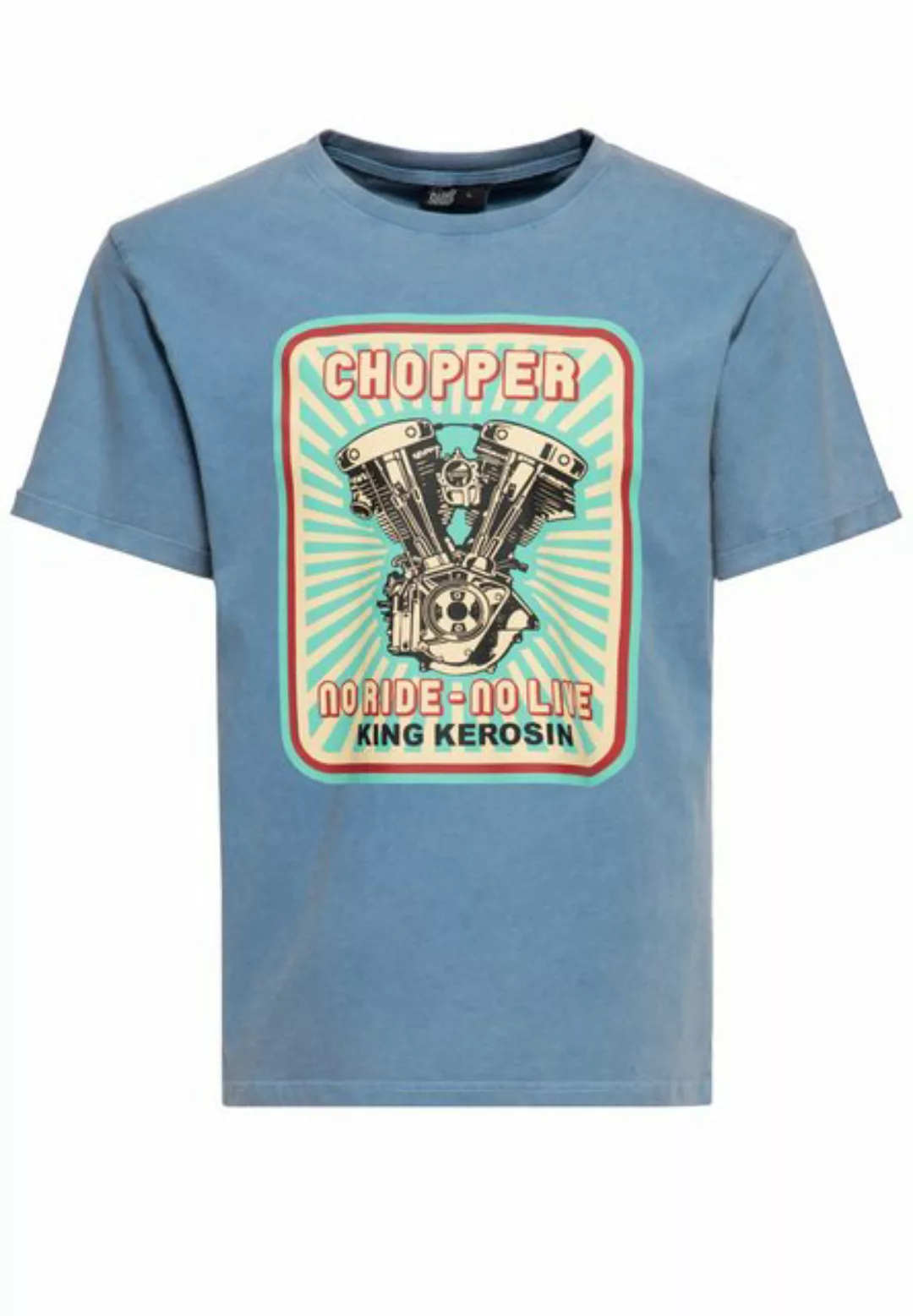 KingKerosin Print-Shirt No Ride No Life Acid Washed günstig online kaufen