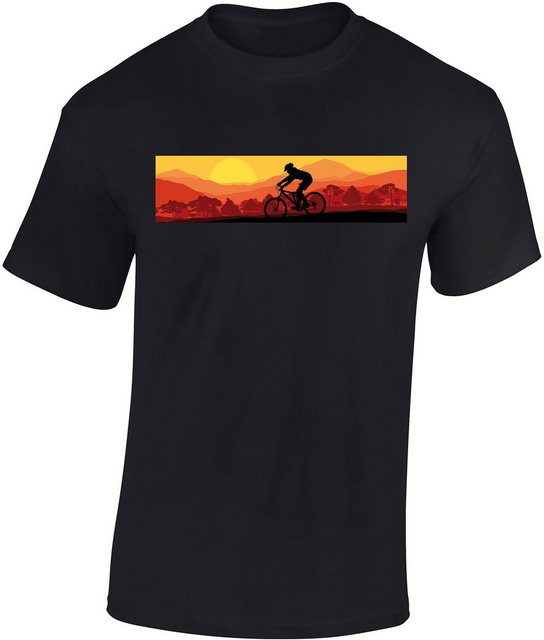 Baddery Print-Shirt Fahrrad T-Shirt: "Sundown Ride" - MTB Mountainbike Shir günstig online kaufen