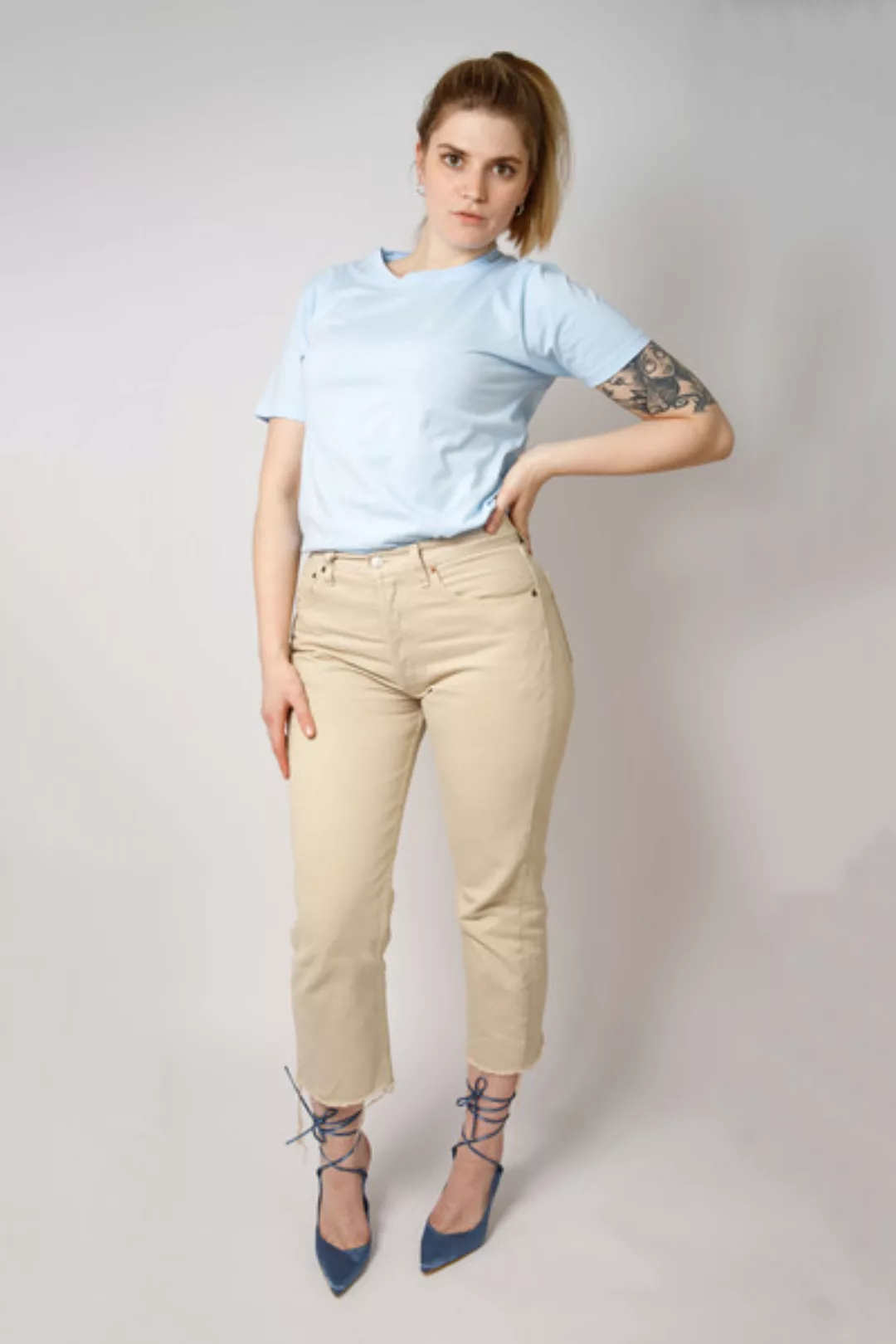 Damen Batik Shirt Aus Reiner Bio-baumwolle, Eisblau günstig online kaufen