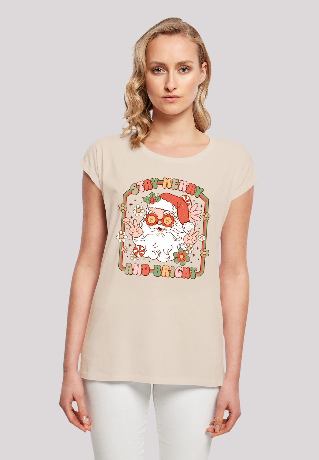 F4NT4STIC T-Shirt "Stay Merry And Bright Hippie Santa", Premium Qualität, W günstig online kaufen