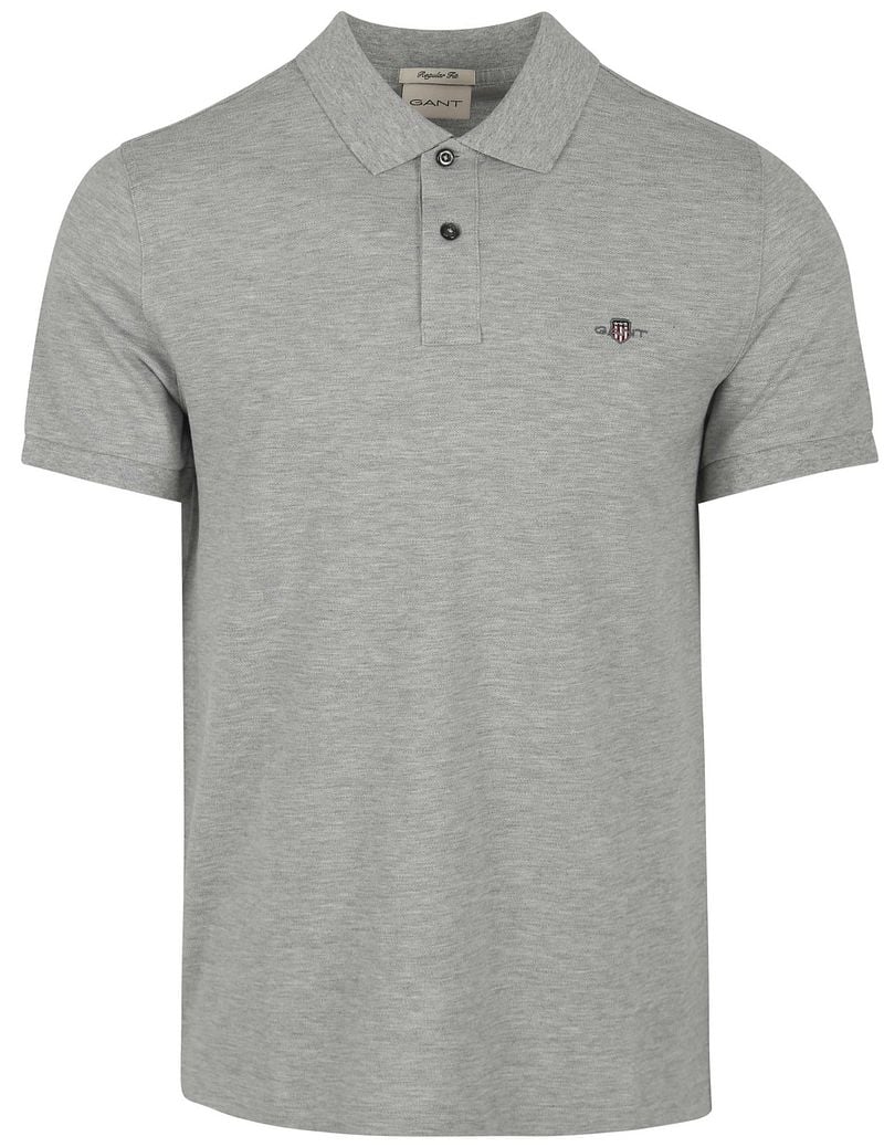 Gant Shield Piqué Poloshirt Grau - Größe 5XL günstig online kaufen