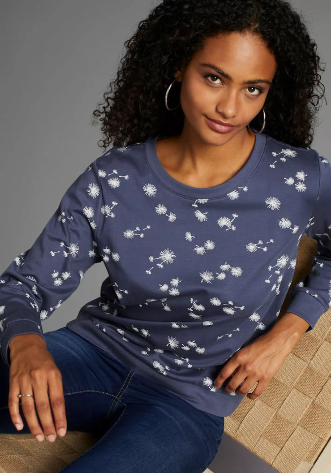 KangaROOS Sweatshirt mit Pusteblumen Allover-Print - NEUE KOLLEKTION günstig online kaufen