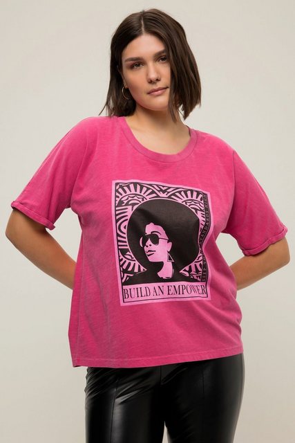 Ulla Popken Rundhalsshirt T-Shirt Frauen Ocersized Rundhals Halbarm günstig online kaufen