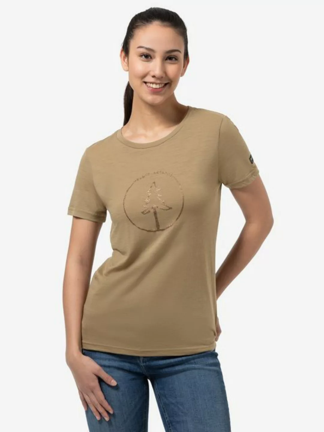 SUPER.NATURAL Print-Shirt Merino T-Shirt W BUBBLE TREE TEE funktioneller Me günstig online kaufen