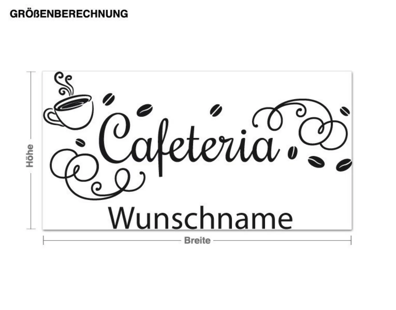 Wandtattoo Küchenspruch Wunschtext-Cafeteria Wunschname günstig online kaufen