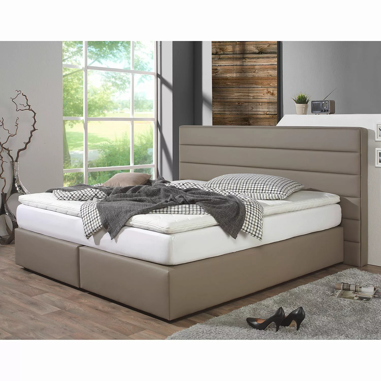 home24 Boxspringbett Ingebo Kunstleder günstig online kaufen