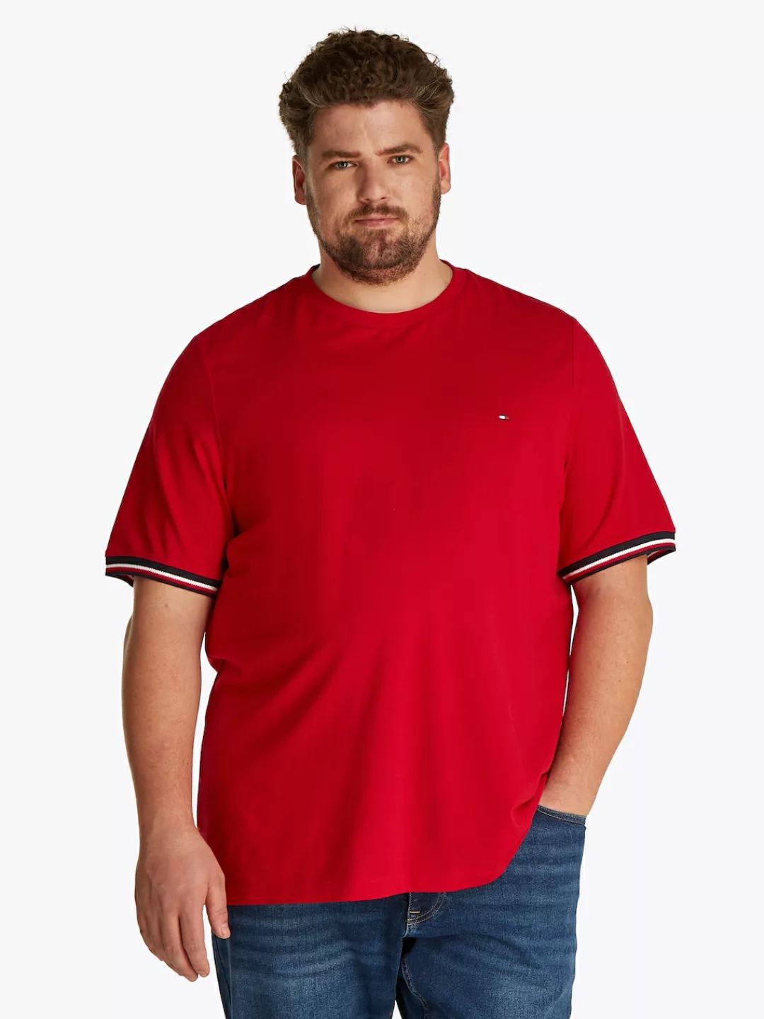 Tommy Hilfiger Big & Tall T-Shirt BT-GLOBAL STRIPE CUFF TEE-B Große Größen günstig online kaufen