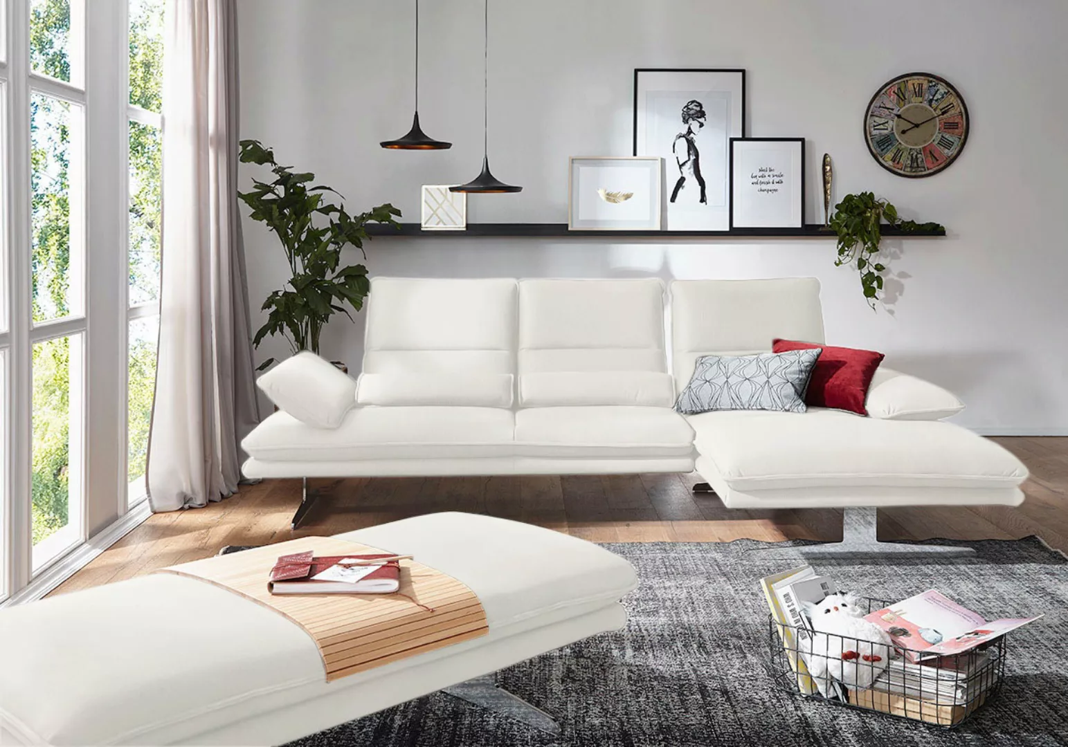 W.SCHILLIG Ecksofa "broadway, Designsofa mit tollem Sitzkomfort, L-Form", S günstig online kaufen