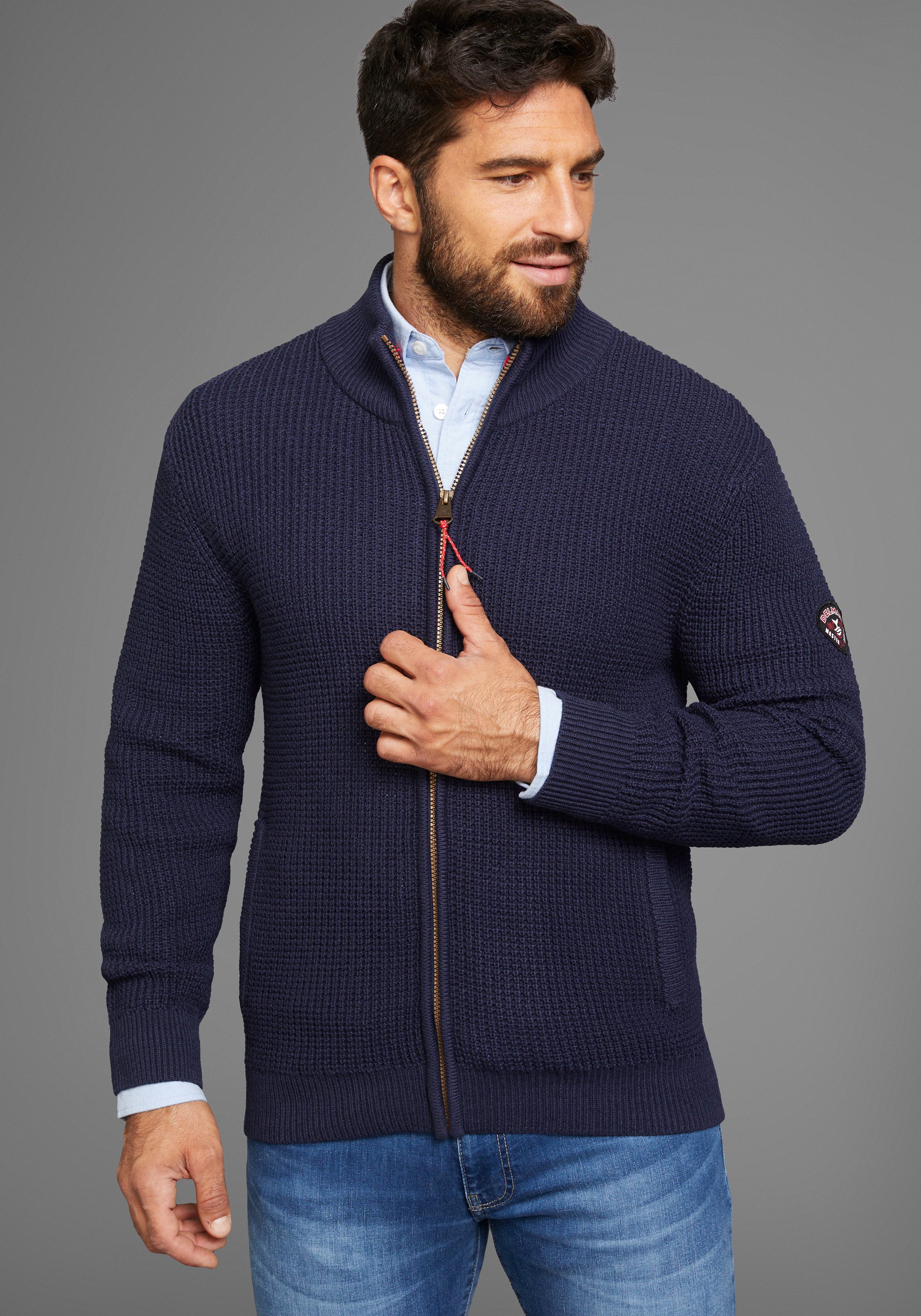 DELMAO Strickjacke Bis Größe 3XL mit günstig online kaufen