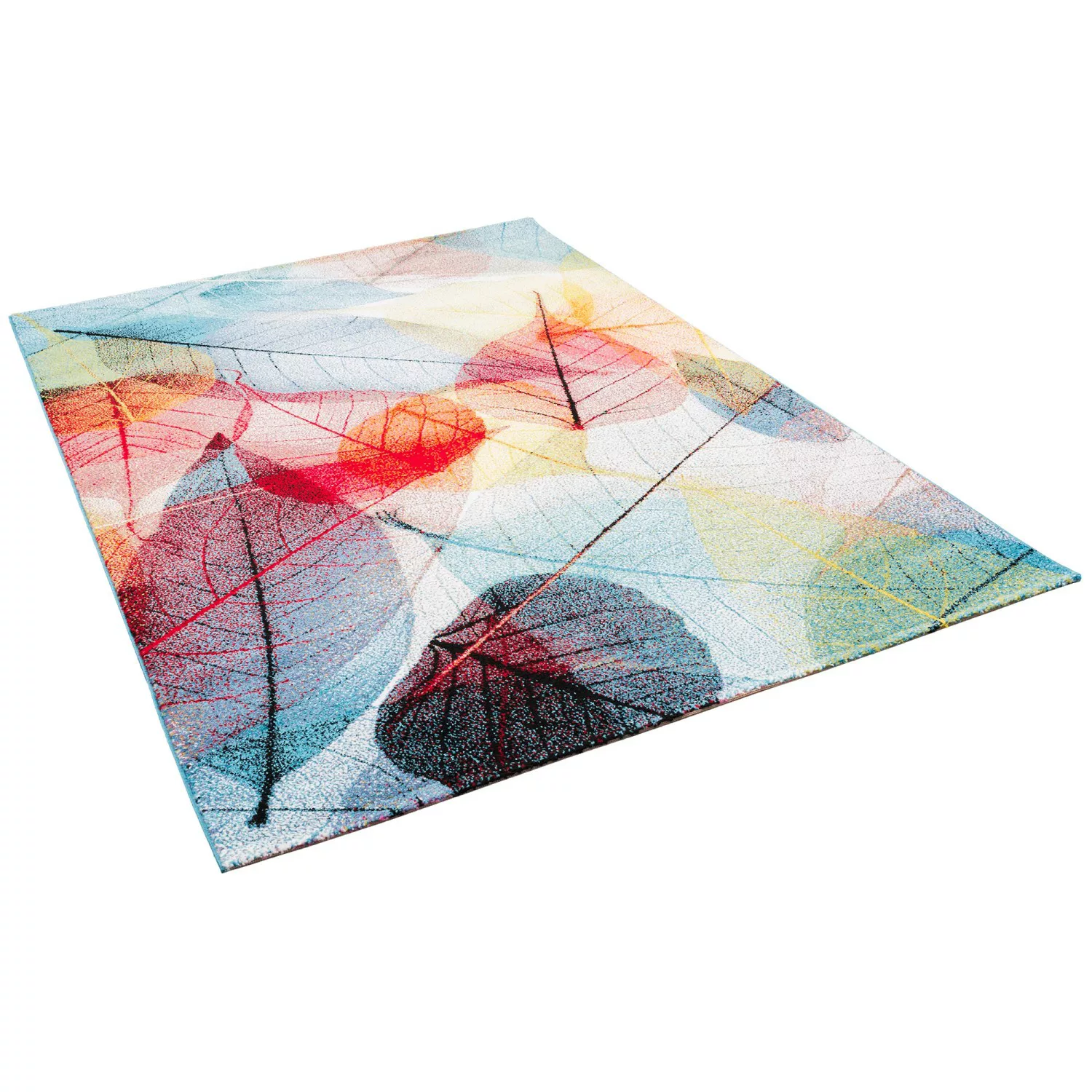 Pergamon Designer Teppich Faro Tropical Bunte Blätter Bunt 140x200cm günstig online kaufen