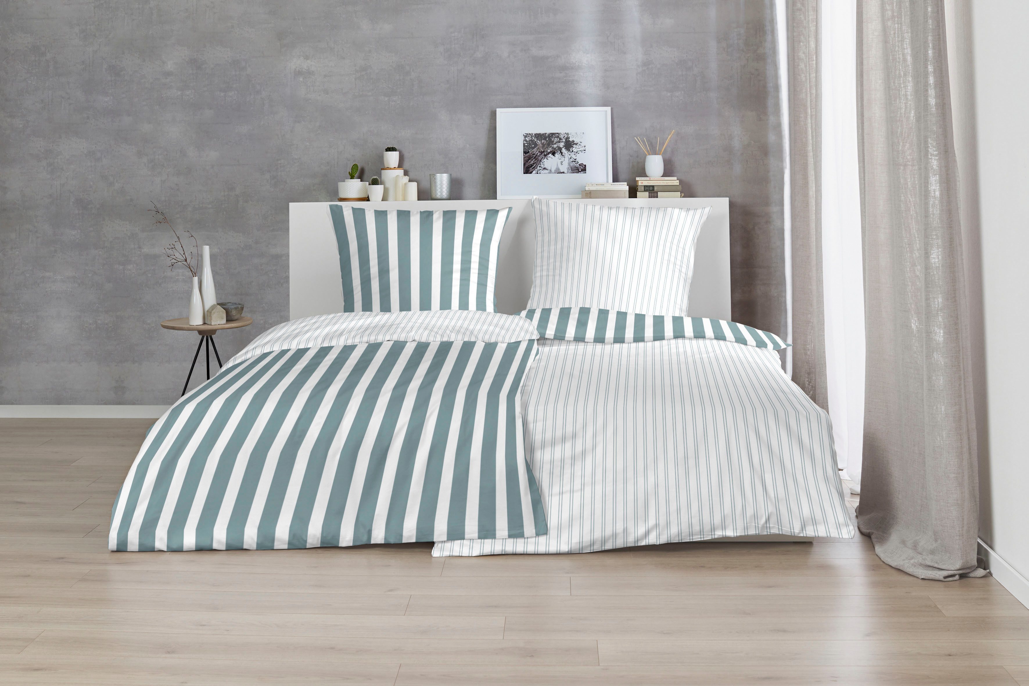 Perkal Bettwäsche-Set   ¦ grün ¦ Maße (cm): B: 240 H: 1 Bettwaren > Bettwäs günstig online kaufen
