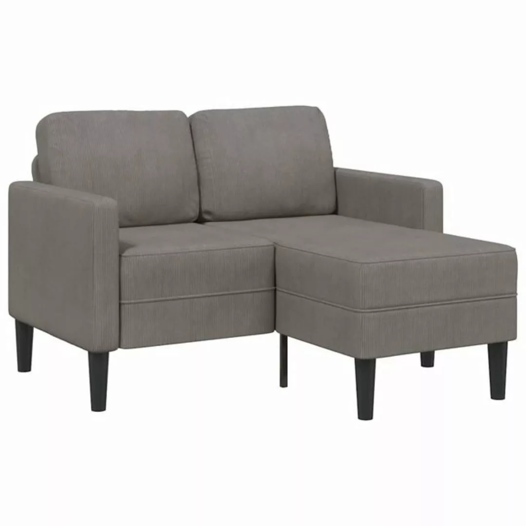 vidaXL Sofa 2-Sitzer-Sofa mit Chaiselongue L-Form Hellgrau 125 cm Leinen günstig online kaufen