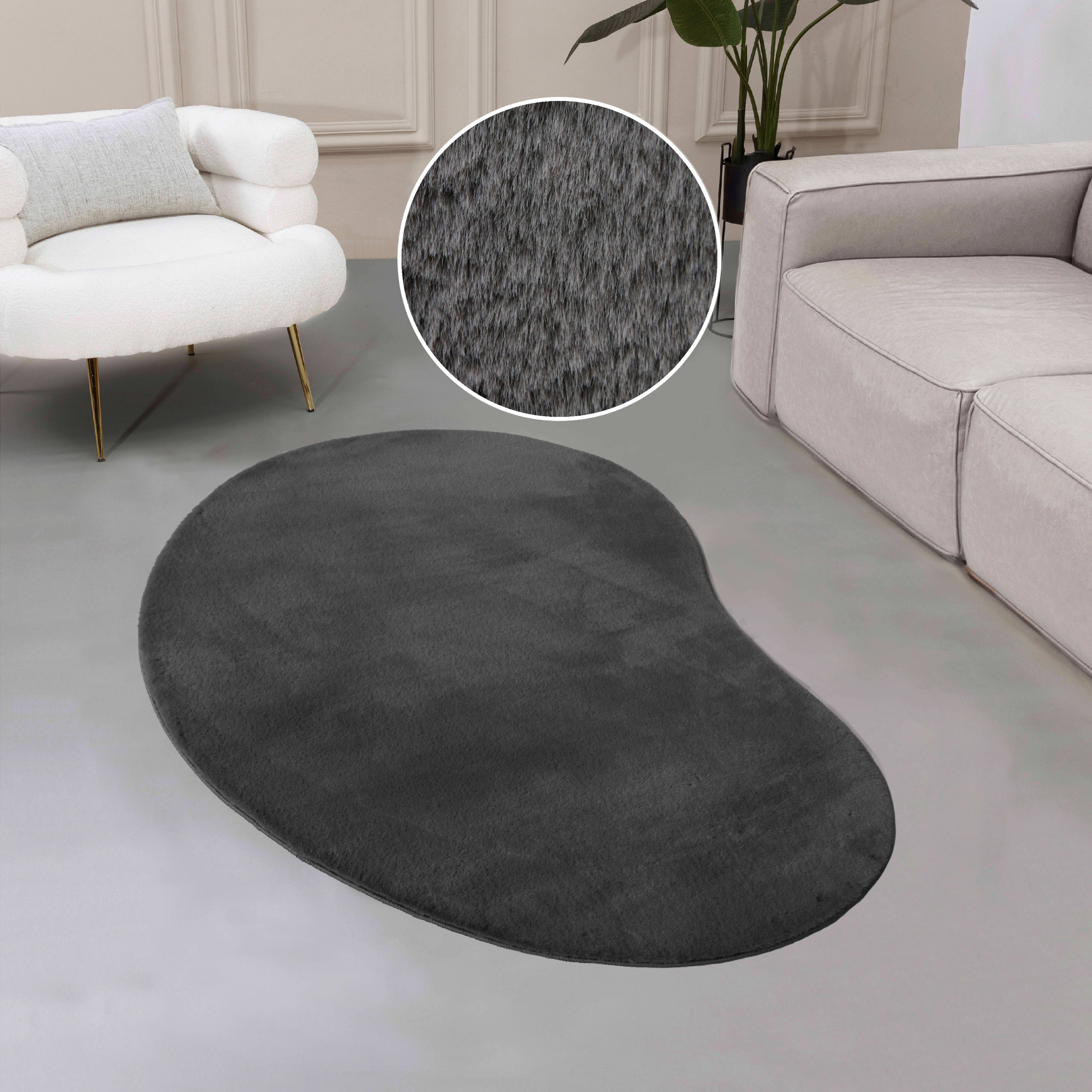my home Fellteppich Balu Bean, Kaninchenfell, günstig online kaufen