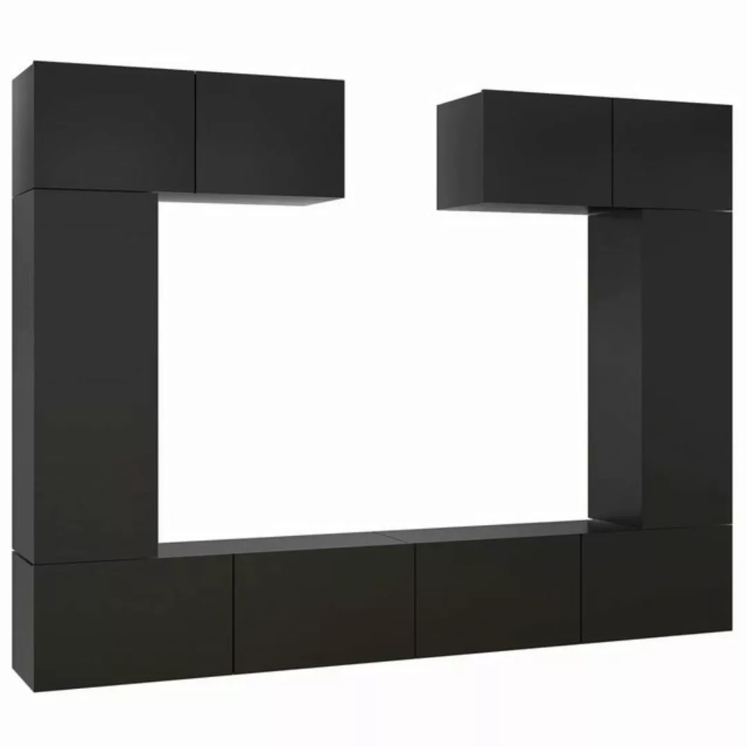 furnicato TV-Schrank 6-tlg. TV-Schrank-Set Schwarz Holzwerkstoff (1-St) günstig online kaufen